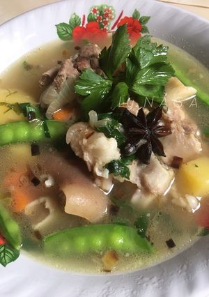 Foto resep Sop daging pakai minyak wijen (no halal)