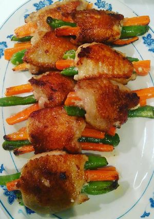 Foto resep Sayap ayam tanpa tulang isi sayur