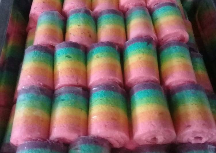 Rainbow rollcake