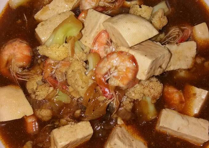 Udang Saos Teriyaki (Mix Tahu & Bunga Kol)