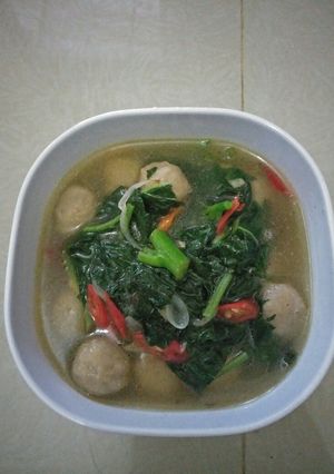 Foto resep Sayur bayam bakso