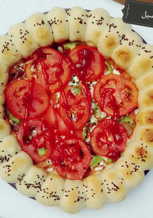صورة لوصفة بيتزا بالجبنه والخضار