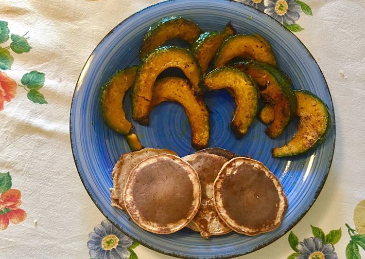 Pancakes salati con farina di castagne e zucca a forno 🥞🌰🎃