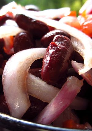 A picture of Rajma Salad (Kidney Beans).