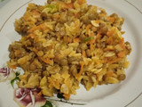 Arroz con lentejas, zapallitos y zanahoria