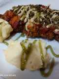 Milanesa con allioli de patata y balsámico de manzana