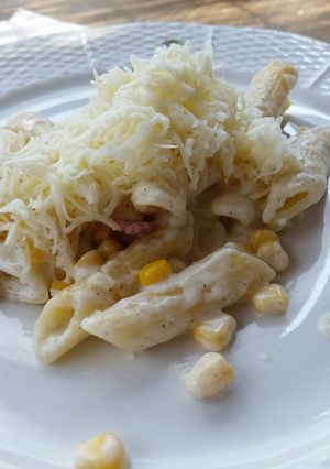Sonkás, kukoricás penne recept fotója