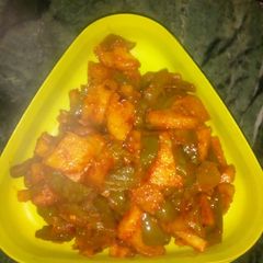 A picture of Aloo Shimla Mirch.