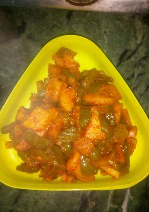A picture of Aloo Shimla Mirch.