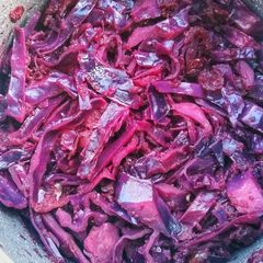 A picture of Braised Red Cabbage With Apple, Port & Cranberry.