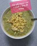 Súp yến mạch + bơ + chuối + lòng đỏ trứng (bé từ 7m)