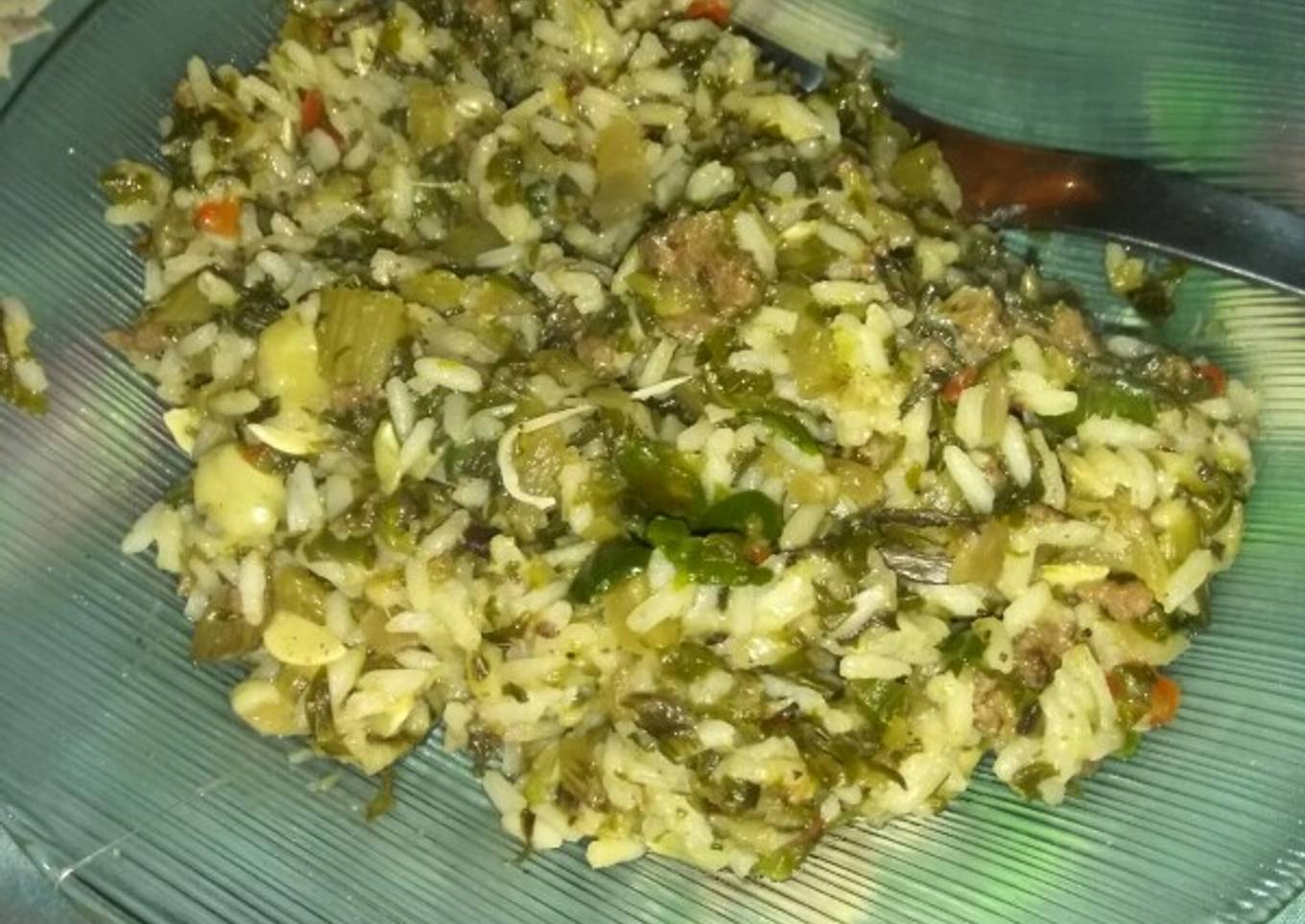 Revuelto de zapallito, acelga y carne picada, con mozzarella!!! 😱