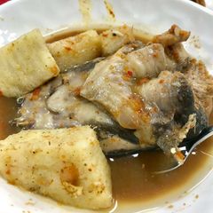 A picture of Yam and fish peppersoup.