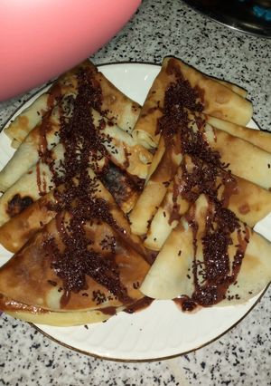صورة لوصفة كريب بشكلاطة