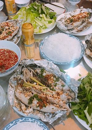 Hình của món Cá nướng cuốn bánh tráng.
