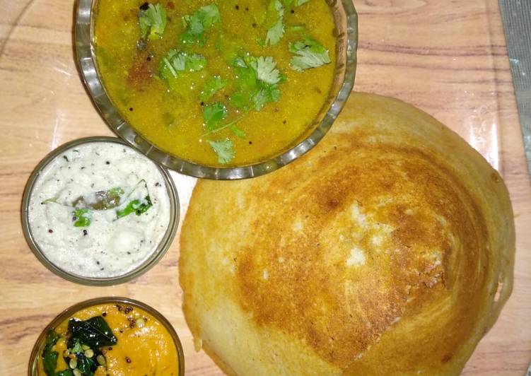 Steps to Prepare Any-night-of-the-week Dosa,tomato chutney, coconut chutney