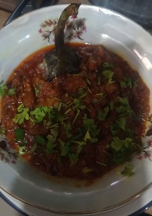 A picture of Curry patta baingan bharta.