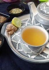 A picture of Fenugreek lemon ginger spice detox tea.
