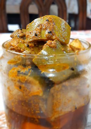 A picture of Raw Mango Pickle.