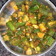 A picture of Garlic Bhindi.