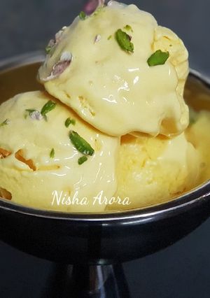 A picture of Rich Saffron Mango Icecream (No cooking required).