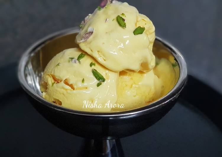 Recipe of Perfect Rich Saffron Mango Icecream (No cooking required)