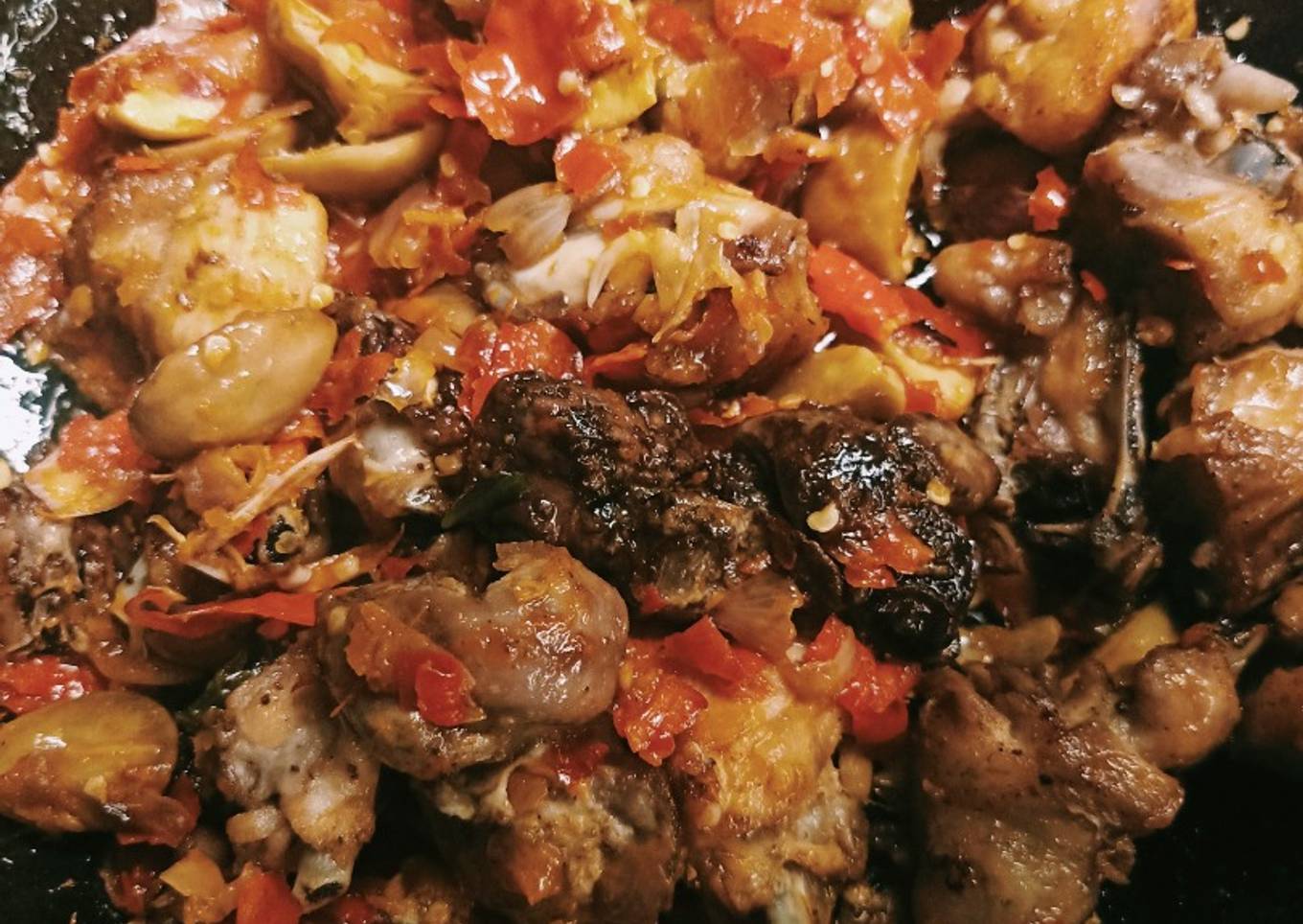 Ayam goreng jengkol+cabe balado