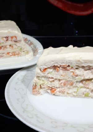 O poză a rețetei Tartă sau pastel de ton și somon afumat.