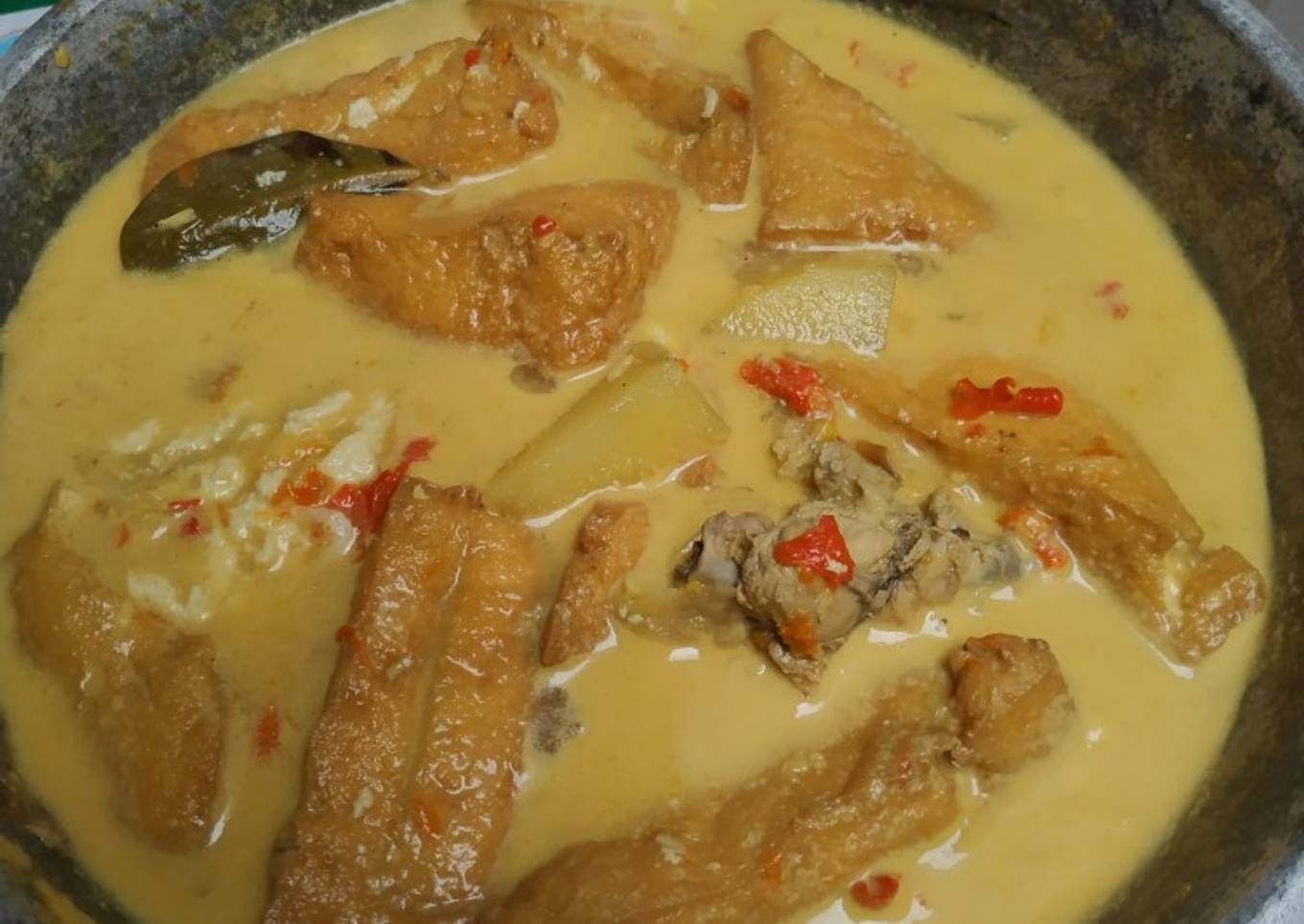 Tahu ayam kentang santan