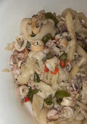 Foto resep Cumi Jamur cabai ijo