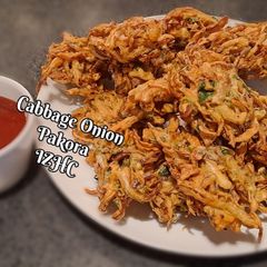 🥬🧅Cabbage Onion Pakora🧅🥬 A picture of 🥬🧅Cabbage Onion Pakora🧅🥬.