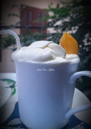 Hình của món Trà đào kem sữa béo.