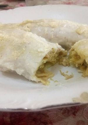Una foto de Canelones de pollo con salsa blanca