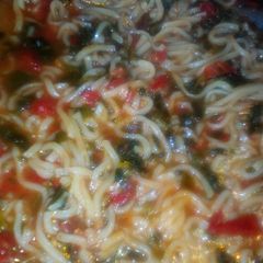 A picture of Spinach indomie.