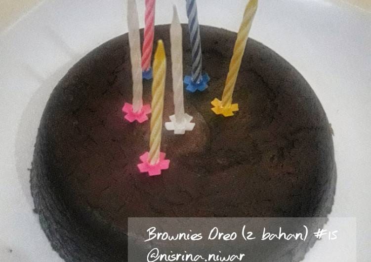 Bagaimana Menyiapkan #15 Brownies Oreo (2 Bahan) Anti Gagal