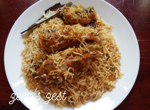 A picture of Hyderabadi Tikka Masala Chicken Dum Biryani.