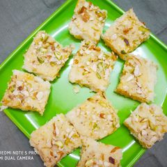 A picture of Coconut double layered barfi.