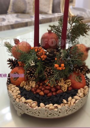 عکسی از دستور ایده سینی آجیل و میوه یلدایی
