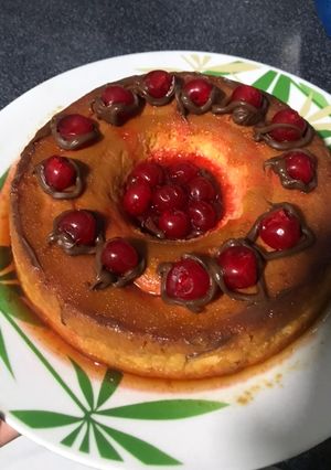 Una foto de Flan de leche