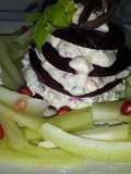 Timbal de beterraga y queso Philadelphia