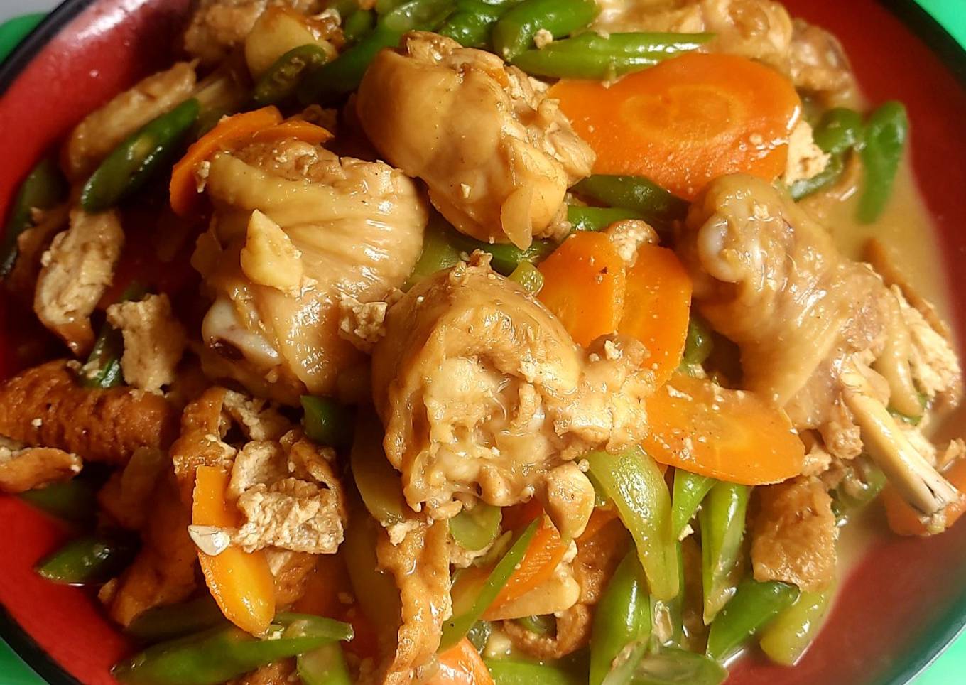 Ayam Buntel (buncis wortel)