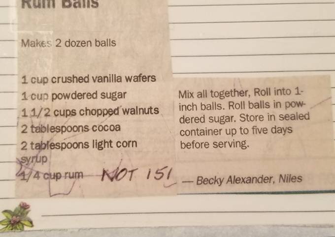 Recipe of Speedy Rum Balls