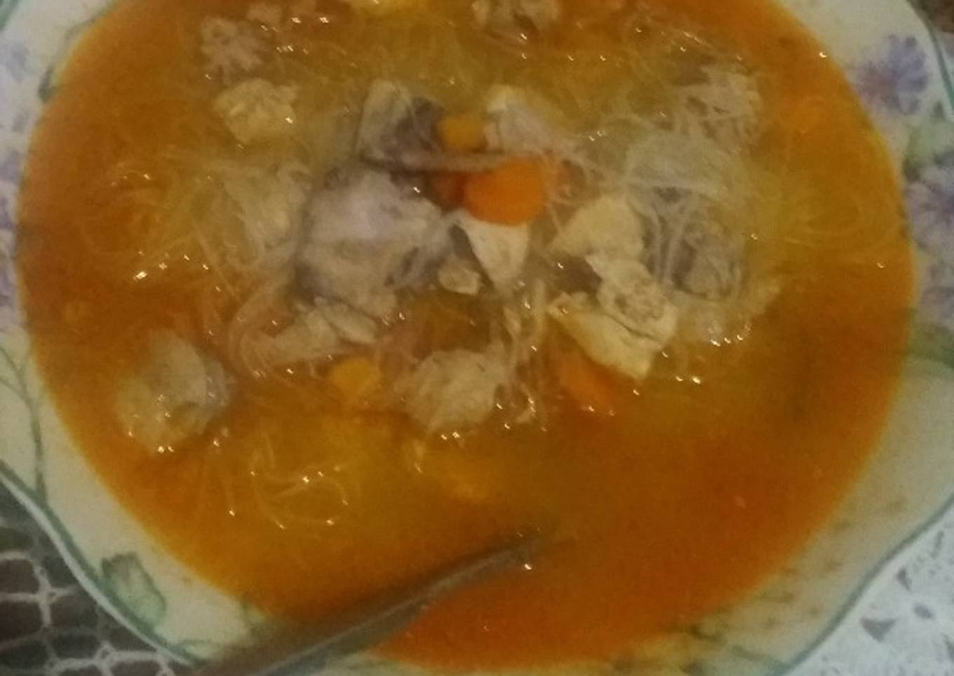 Soup Bihun Ayam asam pedas (segerrrr)