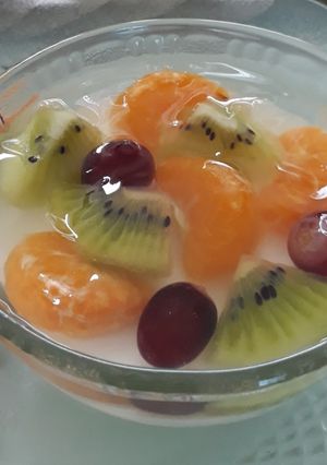 Foto resep Puding susu topping buah