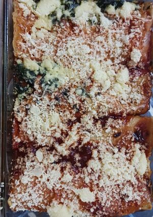 A picture of Spinach and Mushroom Enchiladas.