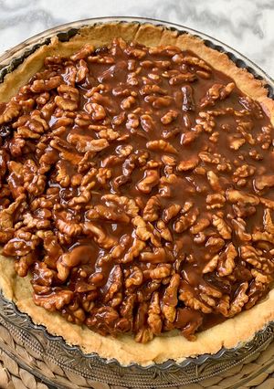 Une photo de Tarte aux noix et caramel