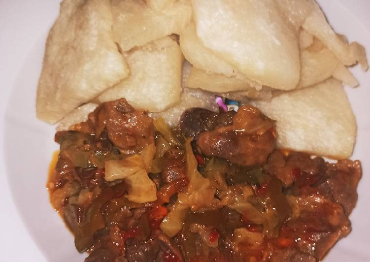 Gizzard cabbage sauce