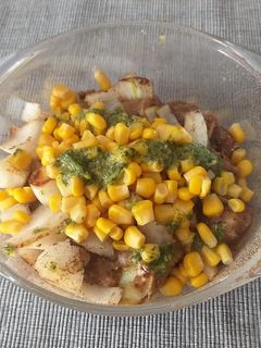 Una foto de Escaldón de Gofio con Pavo y Verduras