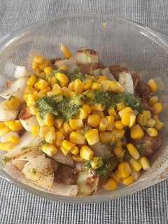 Una foto de Escaldón de Gofio con Pavo y Verduras