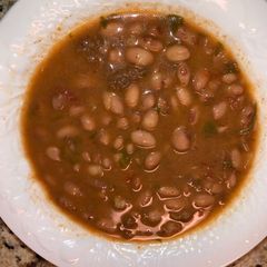 A picture of Pinto Beans with Hamburger Meat.